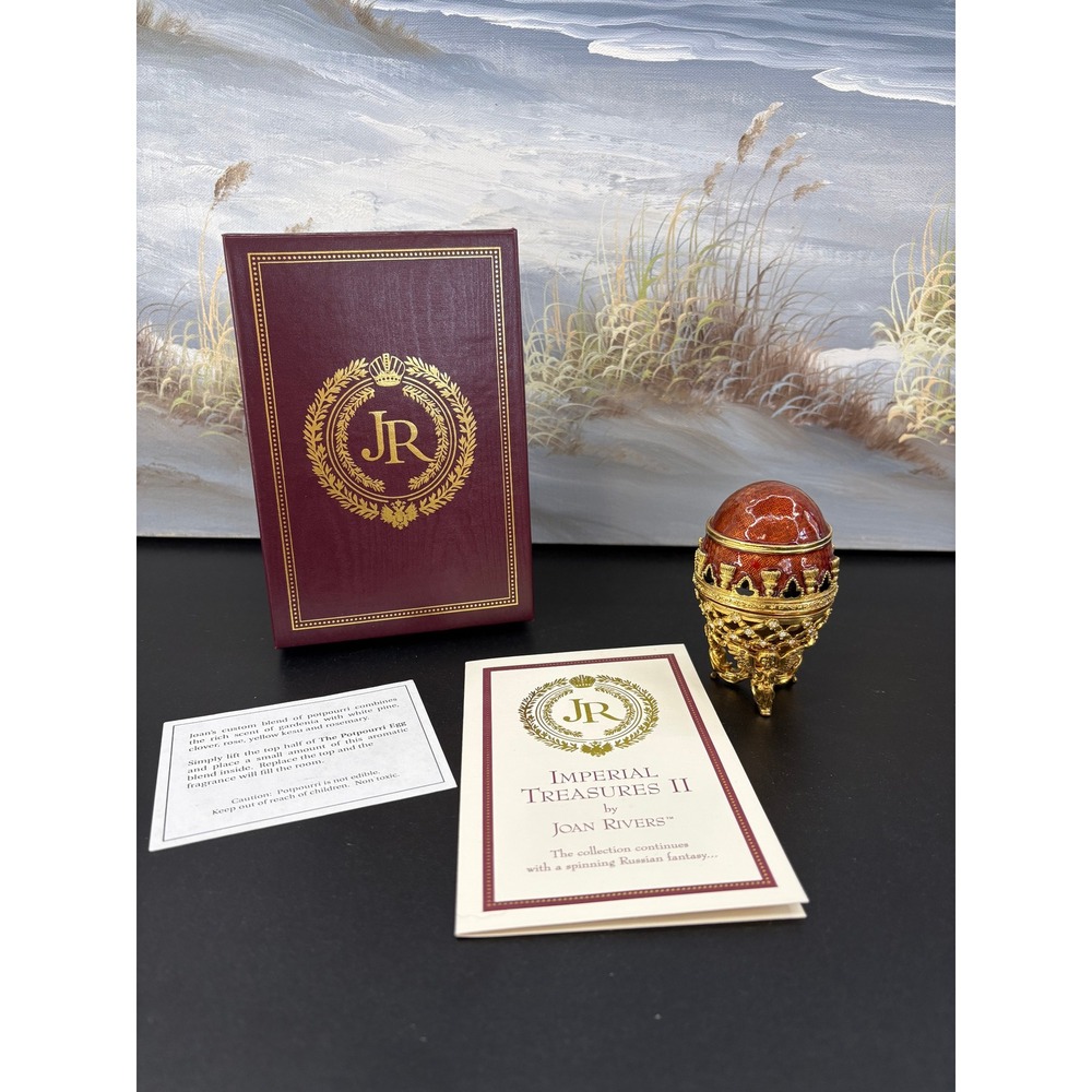 Joan Rivers Imperial Treasures II Potpourri Egg with Angel Stand Boxed